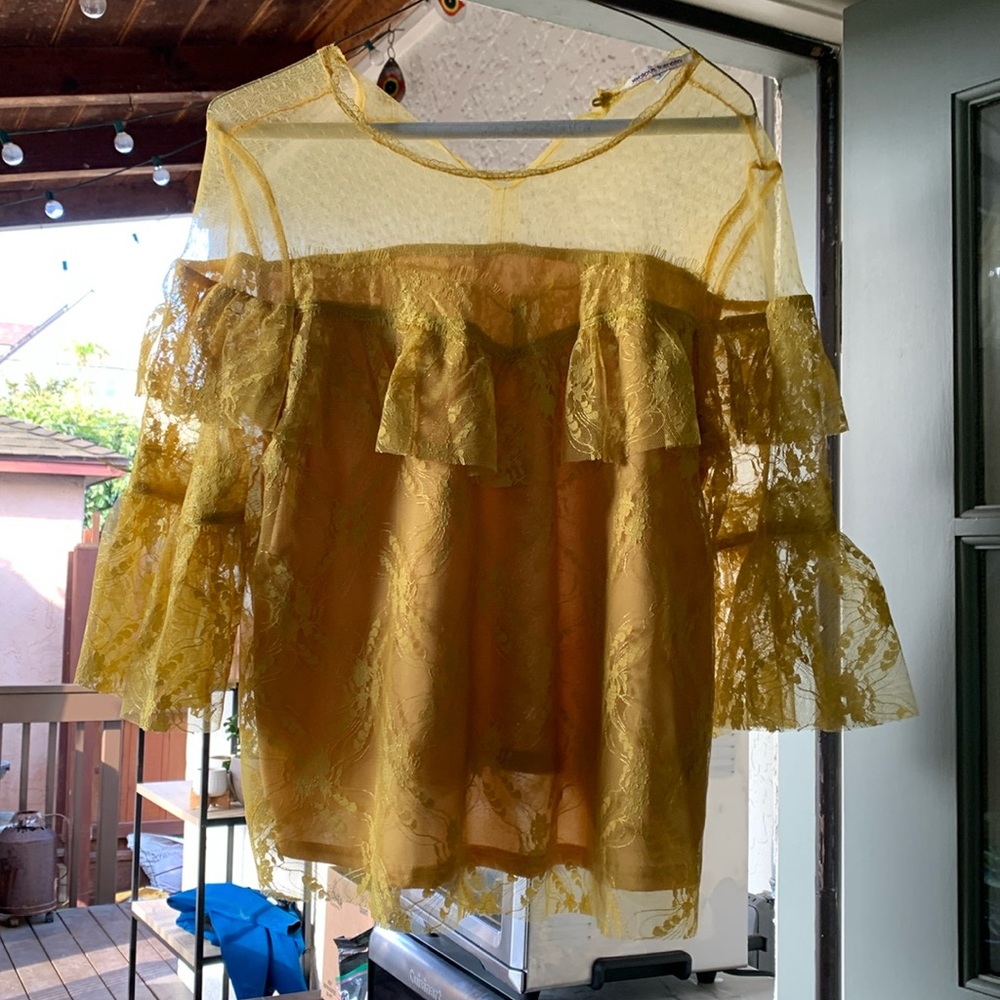 Yellow lace top